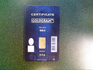 Istanbul Gold Refinery 0.  5 Gram Gold Bar - - 999.  9 Fine photo