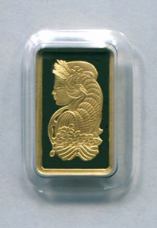 Fortuna Pamp Suisse 1 Gram 9999 Gold Bar From.  Hilow Silver photo