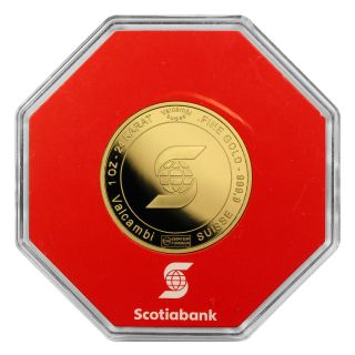 1 Oz Scotiabank Gold Round - With Assay Card - Sku 45427 photo