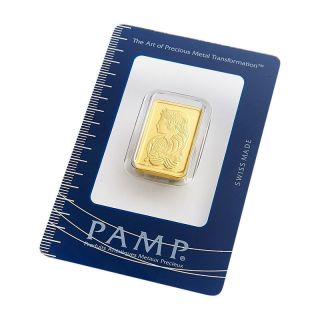 Pamp Suisse 5 Gram Gold Bullion Bar Lady Fortuna.  999 Gold photo