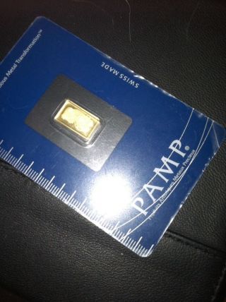1 Gram Pamp Swiss Gold Bar 999.  9 photo