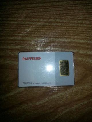 Gold Bullion,  Gold Bar,  Raiffeisen,  2 1/2 Gram photo