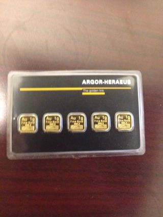 Argor Heraeus 5 Gram Gold Bar Multicard (price) photo