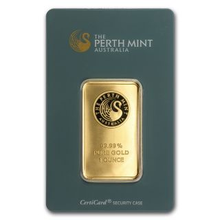 1 Oz Perth Gold Bar - In Assay Card - Sku 57159 photo