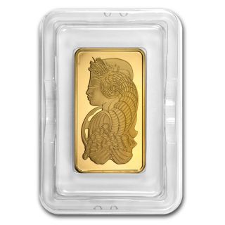 5 Oz Pamp Suisse Gold Bar - Lady Fortuna - Assay Card - Sku 59448 photo