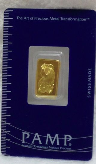 2.  5 Grams - Pamp.  9999 Fine Gold 2.  5 Grams Bar photo