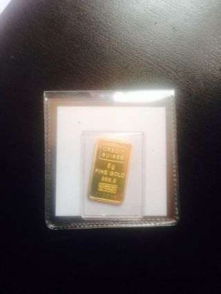 5 Gram Apmex Gold Bar.  9999 Fine (in Assay) Liberty Maxi - Gram photo