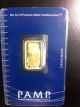 5 Gram Pamp Suisse Gold Bar.  9999 Fine (in Assay) Gold photo 2