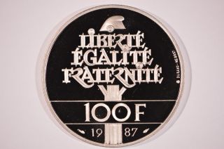1987 France Palladium 100 Francs General La Fayette Proof photo