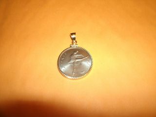 1993.  999 Palladium Ballerina Coin In Gold Pendant Ussr Russian 5 Ruble photo