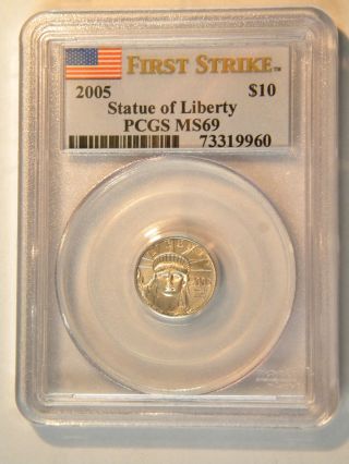 2005 $10 Platinum Eagle Pcgs Ms69 photo
