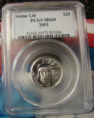 2003 Platinum 1/4oz Coin - - Pcgs Ms69 - - - - - - - - - - Devils 1 Day photo