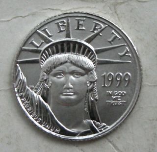 1999 Platinum 1/10th Oz American Eagle.  Gem Bu photo