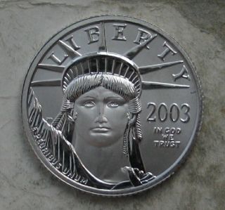 2003 Platinum 1/4 Oz American Eagle.  Gem Bu photo