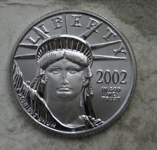 2002 Platinum 1/4 Oz American Eagle.  Gem Bu photo
