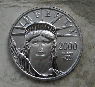 2000 Platinum 1/4 Oz American Eagle.  Gem Bu photo