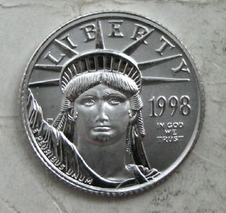 1998 Platinum 1/10th Oz American Eagle.  Gem Bu photo