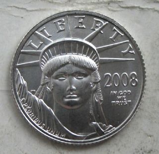 2008 Platinum 1/10th Oz American Eagle.  Gem Bu photo