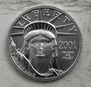 2001 Platinum 1/10th Oz American Eagle.  Gem Bu photo