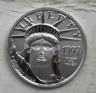 1997 Platinum 1/10th Oz American Eagle.  Gem Bu photo