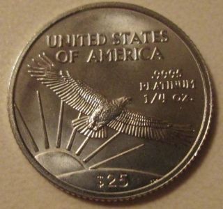 2008 $25 1/4 Troy Ounce Platinum American Eagle Uncirculated,  Ungraded Coin photo