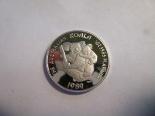 1989 Australia Platinum Koala $50 Coin 1/2oz Proof photo