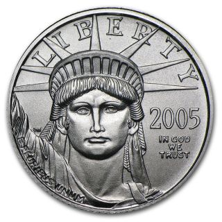 2005 1/10 Oz Platinum American Eagle Coin - Brilliant Uncirculated - Sku 4247 photo