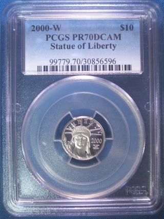 2000 - W Platinum Pcgs Pr70 Dcam Proof Eagle $10 Dollar $425,  Pop Only 335 photo