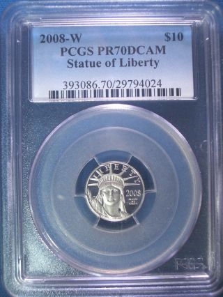 2008 - W Platinum Pcgs Pr70 Dcam Proof Eagle $10 Dollar $700,  Pop Only 412 photo