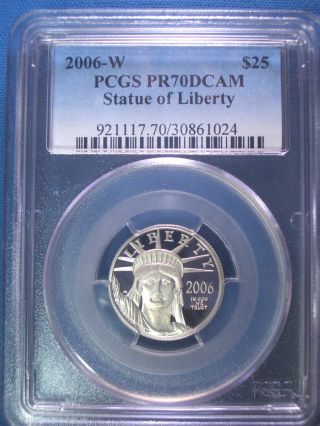 2006 - W $25 Platinum Pcgs Pr70 Dcam Proof Eagle Dollar $850,  Pop Only 249 photo
