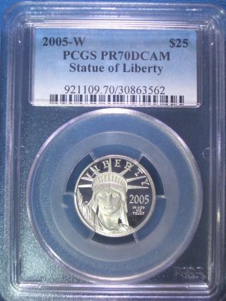 2005 - W $25 Platinum Pcgs Pr70 Dcam Proof Eagle Dollar $925,  Pop Only 154 photo