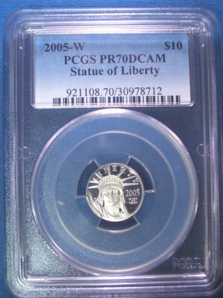 2005 - W Platinum Pcgs Pr70 Dcam Proof Eagle $10 Dollar $1,  000,  Pop Only 131 photo