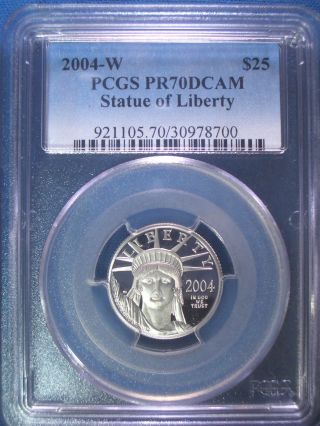 2004 - W $25 Platinum Pcgs Pr70 Dcam Proof Eagle Dollar $1,  250,  Pop Only 159 photo