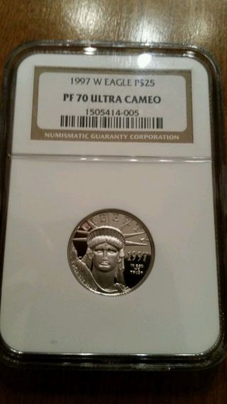 1997 W Us $25 Platnium Coin Ngc Pf70 Ultra Cameo Eagle Coin photo