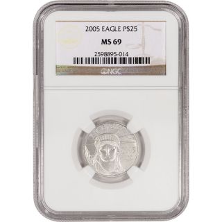2005 American Platinum Eagle (1/4 Oz) $25 - Ngc Ms69 photo