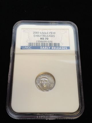 2007 Platinum Eagle P$10 Early Releases Ngc Ms 70 699 - 076 photo