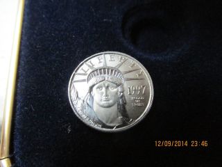 1997 $10 Platinum Statue Of Liberty American Eagle Platinum With Case photo