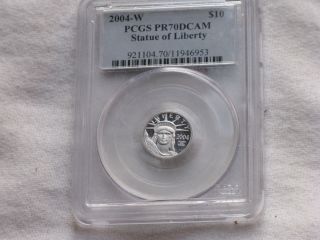 2004 - W Eagle Platinum $10 St.  Of Liberty Pcgs Pr70 Dcam Rare photo
