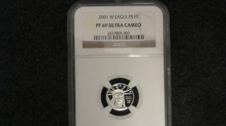 2001 - W American Eagle Platinum Bullion $10.  Coin.  Ngc Graded Pf69 Ultra Cameo photo