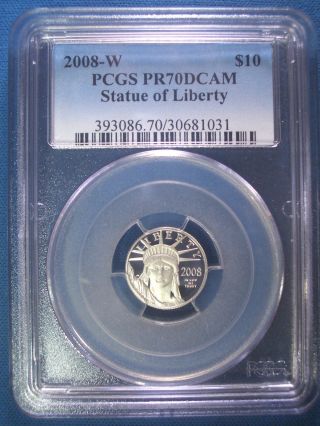 2008 - W Platinum Pcgs Pr70 Dcam Proof Eagle $10 Dollar $700,  Pop Only 451 photo