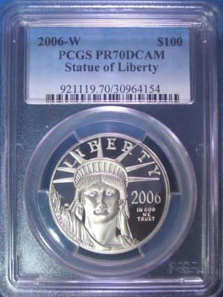 2006 - W $100 Platinum Pcgs Pr70 Dcam Proof Eagle Dollar $2,  750,  Pop Only 231 photo