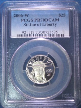 2006 - W $25 Platinum Pcgs Pr70 Dcam Proof Eagle Dollar $850,  Pop Only 249 photo