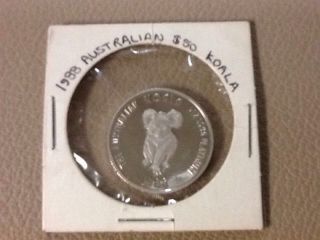1/2 Oz Austrailian Koala Coin.  9995 Platinum 1988 photo