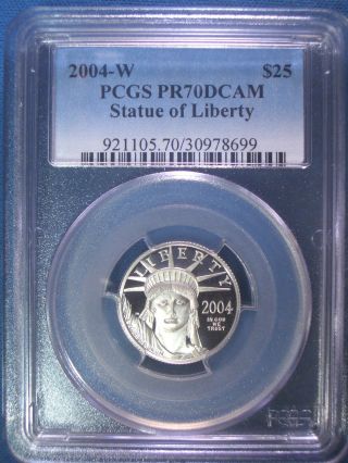 2004 - W $25 Platinum Pcgs Pr70 Dcam Proof Eagle Dollar $1,  250,  Pop Only 159 photo