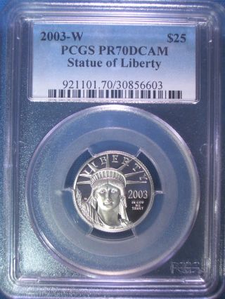 2003 - W $25 Platinum Pcgs Pr70 Dcam Proof Eagle Dollar $800,  Pop Only 194 photo