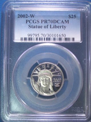 2002 - W $25 Platinum Pcgs Pr70 Dcam Proof Eagle Dollar $750,  Pop Only 248 photo