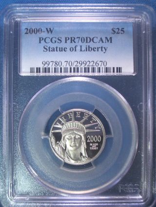 2000 - W $25 Platinum Pcgs Pr70 Dcam Proof Eagle Dollar $900,  Pop Only 380 photo