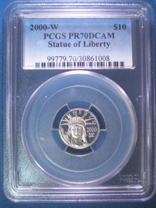 2000 - W Platinum Pcgs Pr70 Dcam Proof Eagle $10 Dollar $425,  Pop Only 335 photo