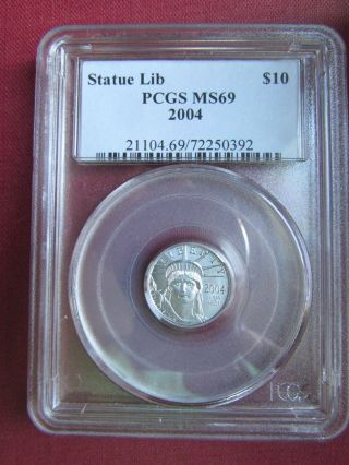 2004 $10 American Platinum Eagle,  Pcgs Graded Ms69 photo