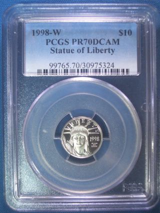 1998 - W Platinum Pcgs Pr70 Dcam Proof Eagle $10 Dollar $850,  Pop Only 103 photo